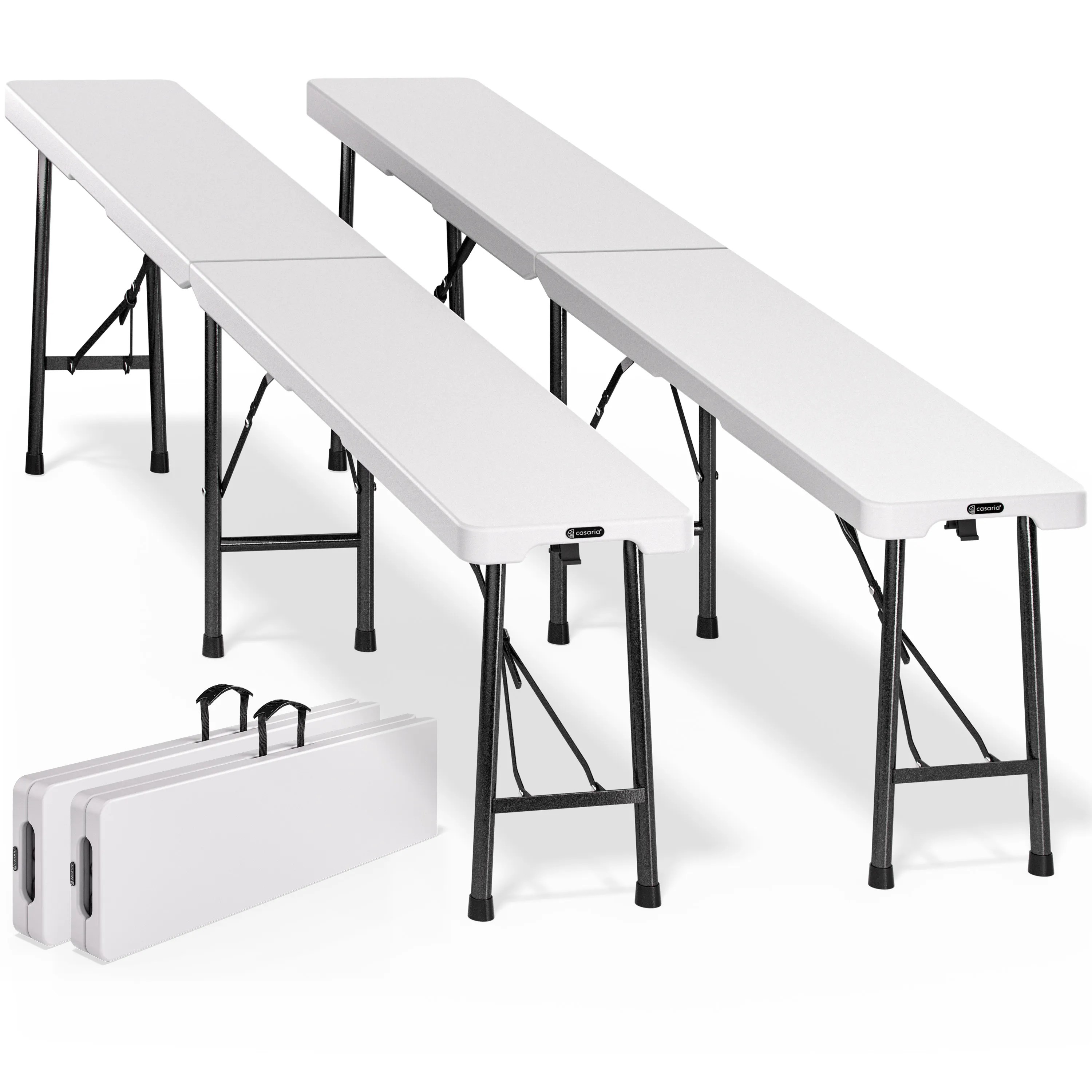 Bierbank 2er-Set klappbar platzsparend für 8 Personen 200kg je Bank Bierbank 2er-Set klappbar platzsparend für 8 Personen 200kg je Bank