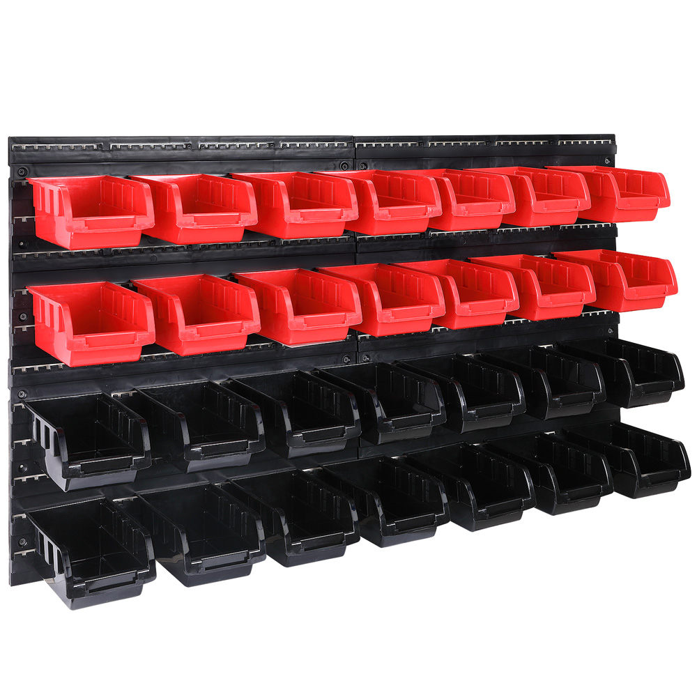 Werkzeugwand Schwarz/Rot 2er-Set Stapelboxen/Werkzeughalter – Bild 2
