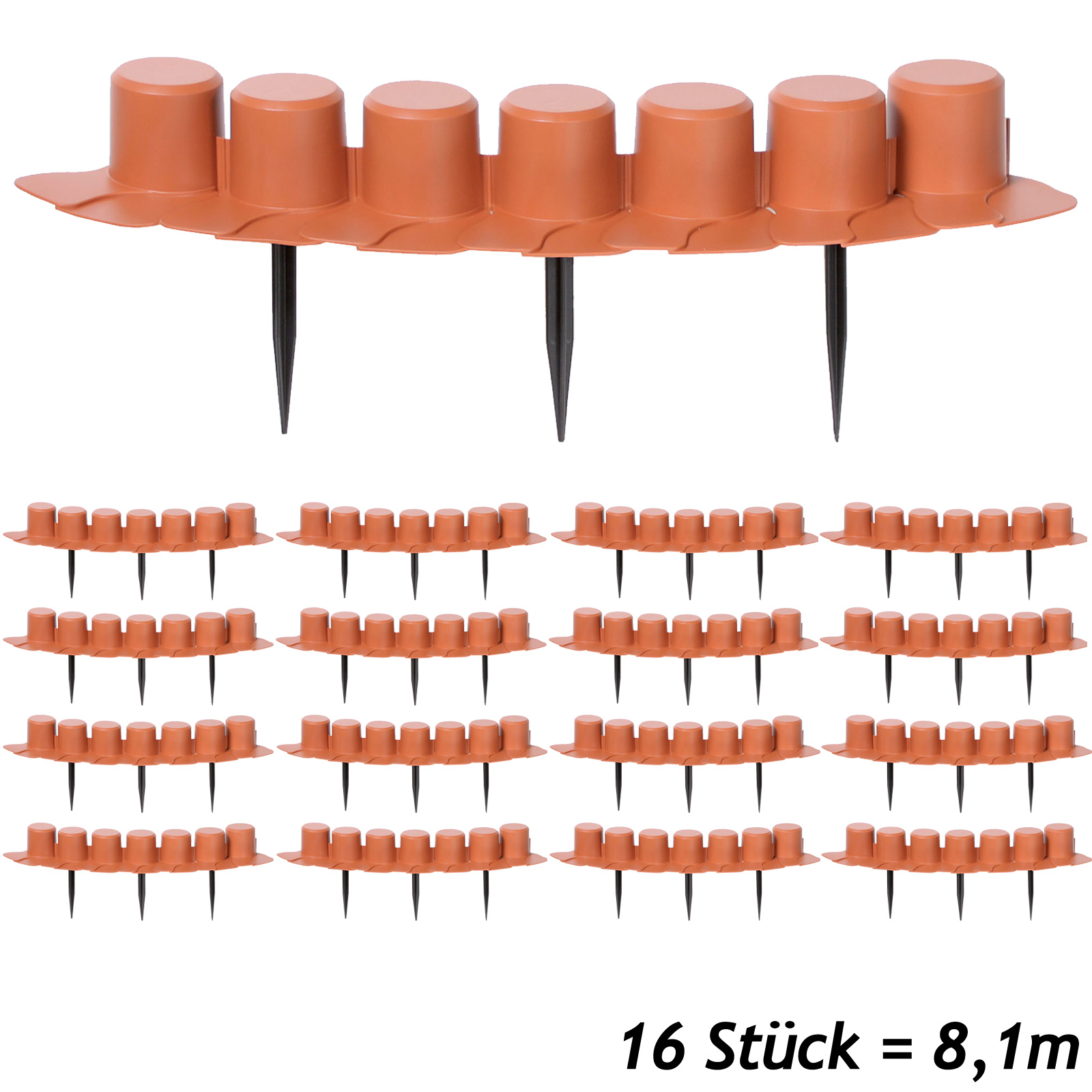 Beeteinfassung 2er-Set Terrakotta 8,1m – Bild 2