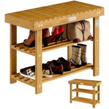 Schuhregal 2in1 Akazienholz FSC®-zertifiziert 70x33x46cm Schuhregal 2in1 Akazienholz FSC®-zertifiziert 70x33x46cm