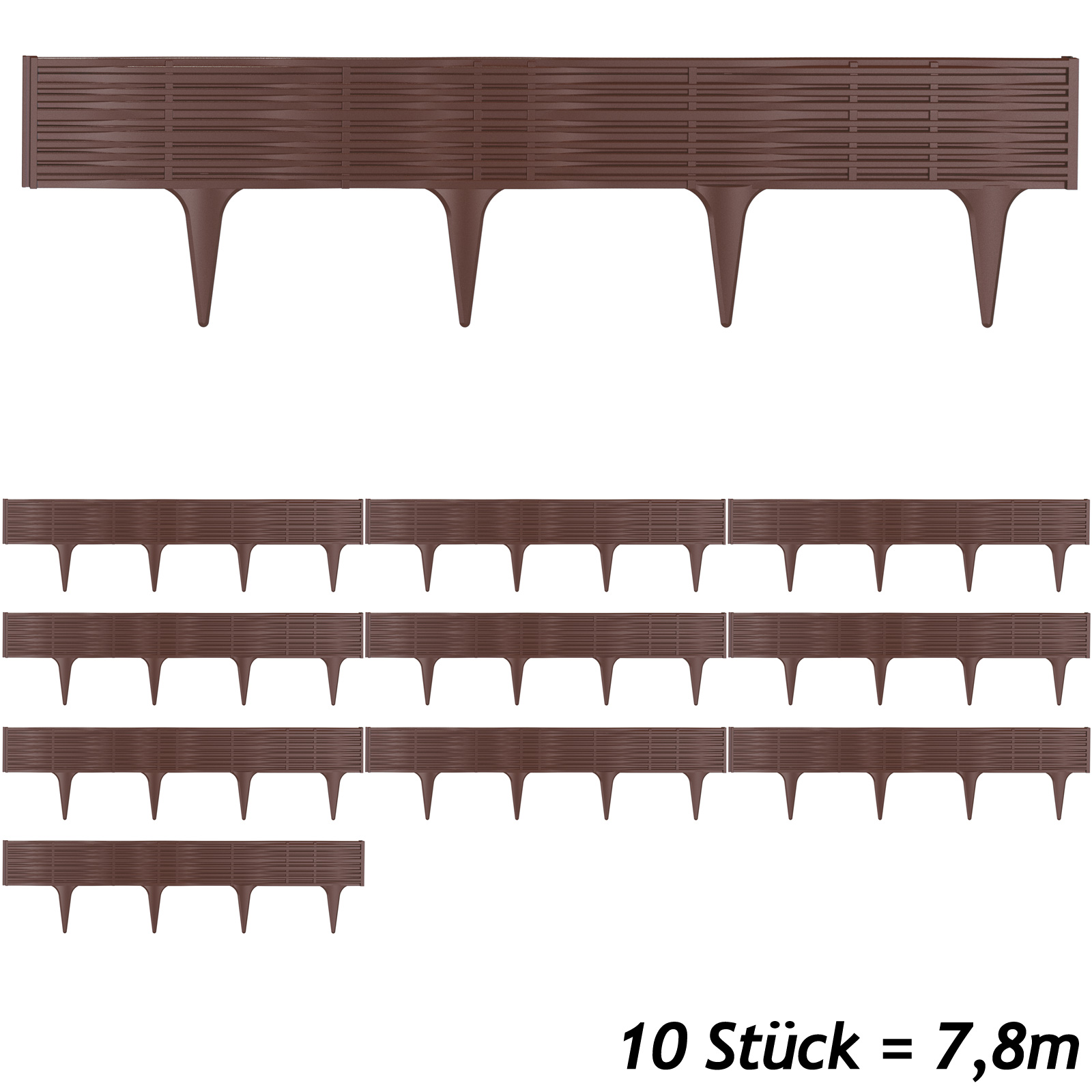 Beeteinfassung 2er-Set Braun 7,8m – Bild 2