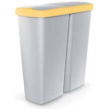 Mülleimer Duo Grau/Gelb 50L 55x25x57cm Mülleimer Duo Grau/Gelb 50L 55x25x57cm