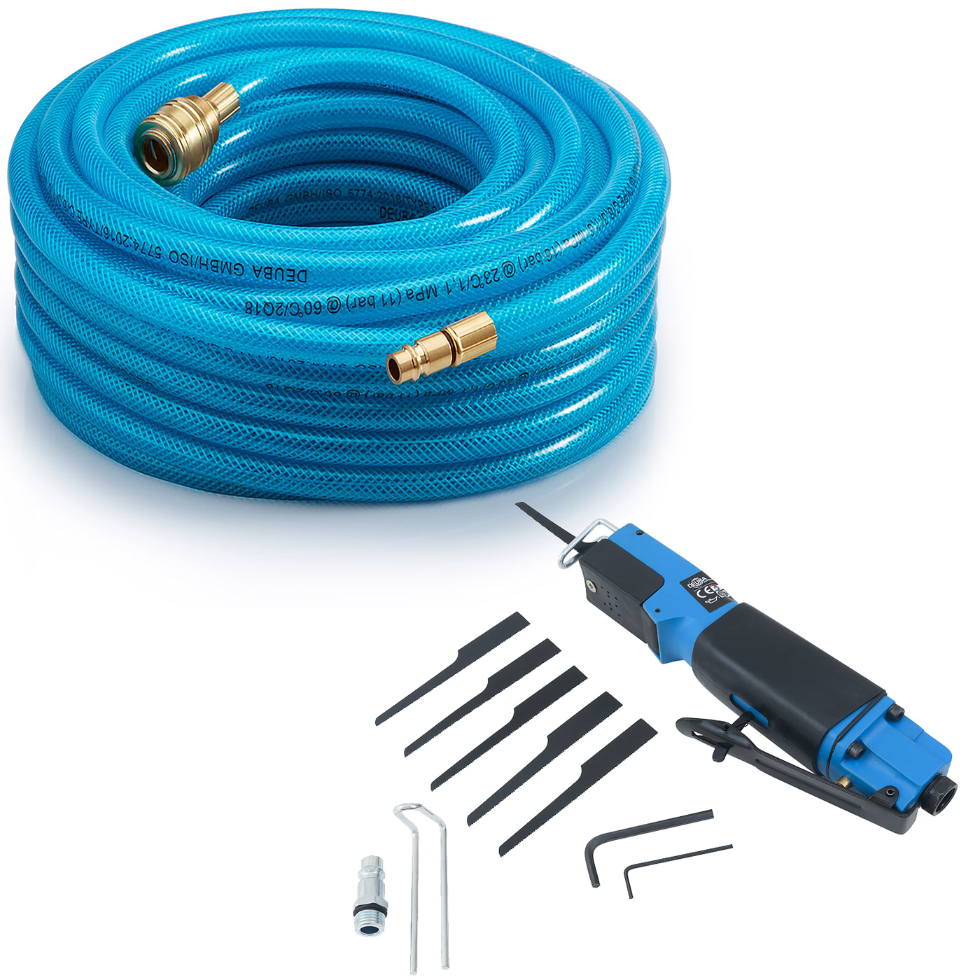Druckluftschlauch 20m + Druckluft-Karosseriesäge Druckluftschlauch 20m + Druckluft-Karosseriesäge