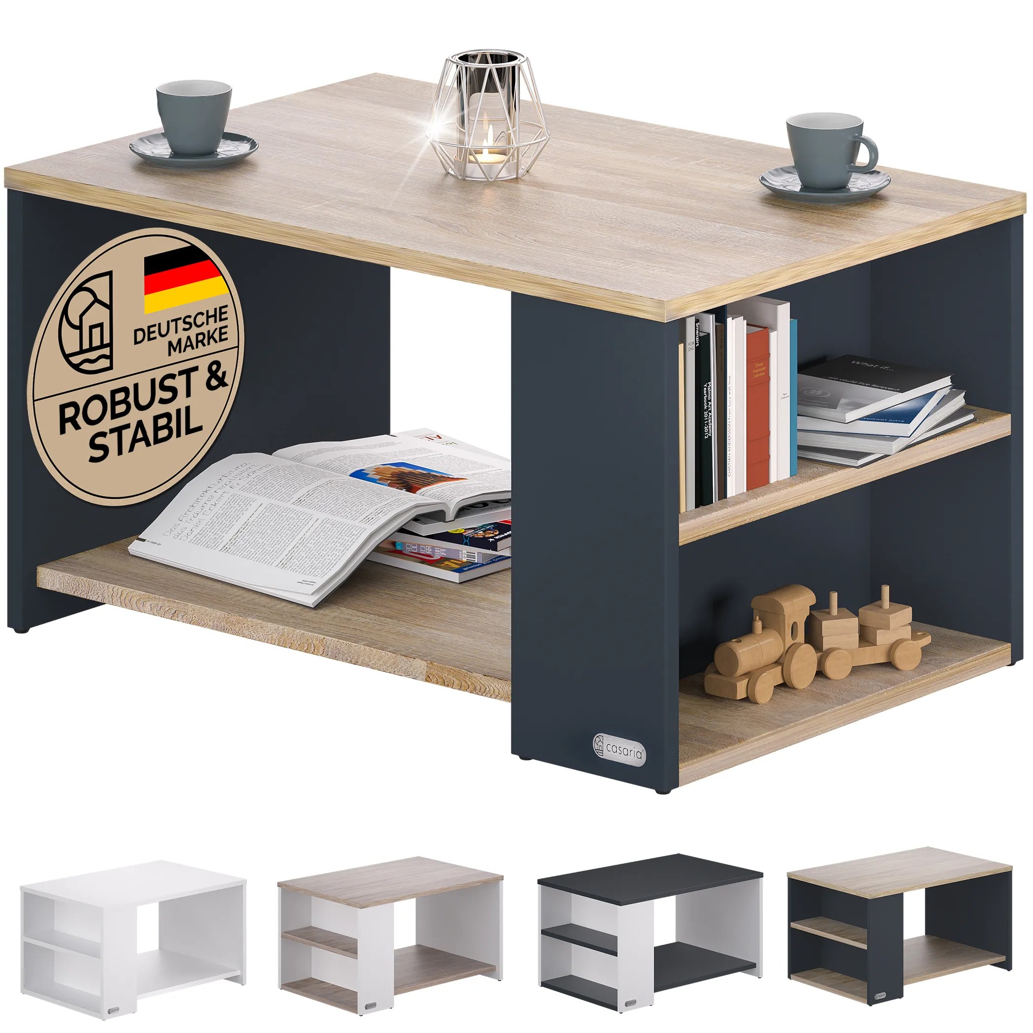 Couchtisch Santa Cruz Holz/Grau 90x60x50cm Couchtisch Santa Cruz Holz/Grau 90x60x50cm