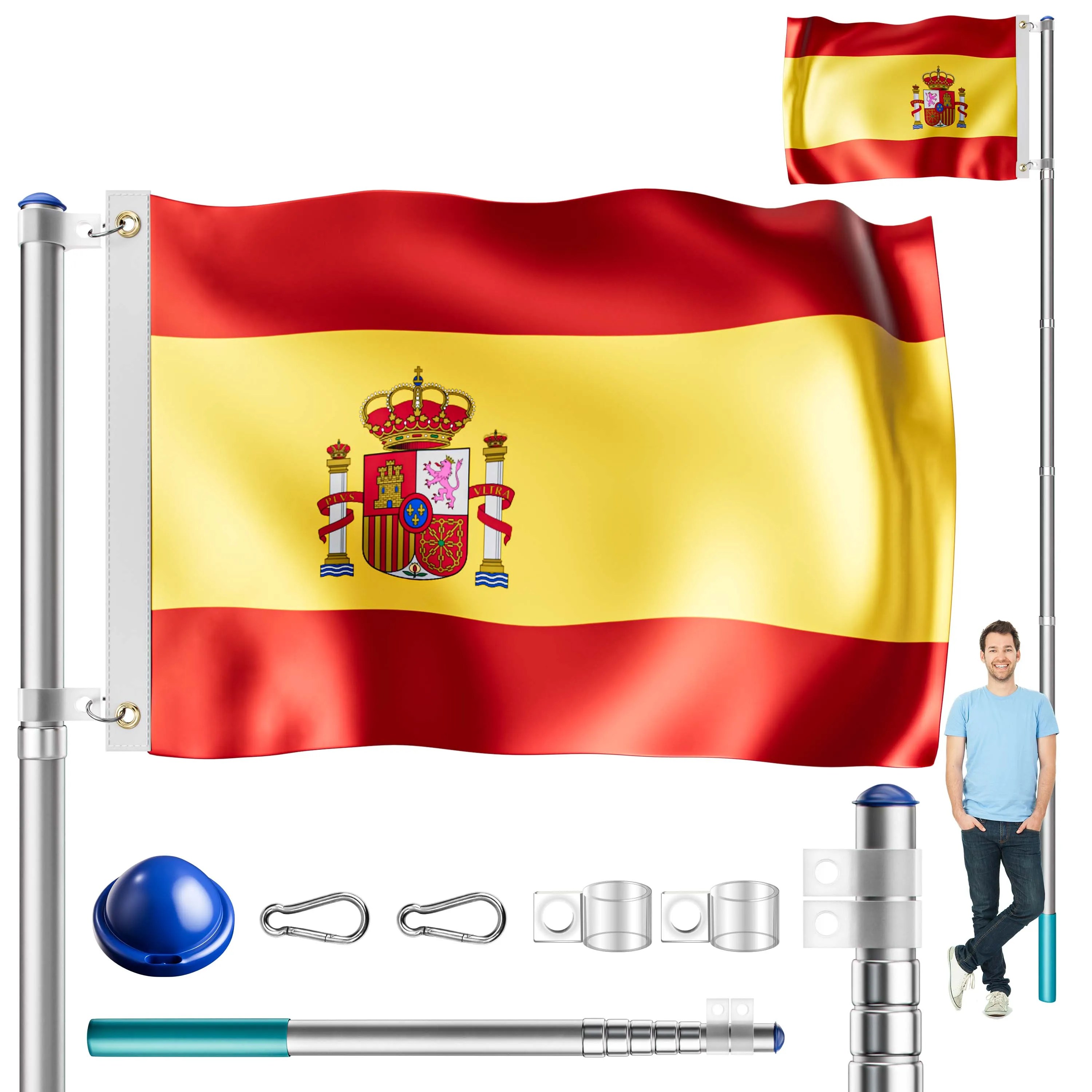 Fahnenmast Alu 630cm inkl Spanien-Flagge Fahnenmast Alu 630cm inkl Spanien-Flagge