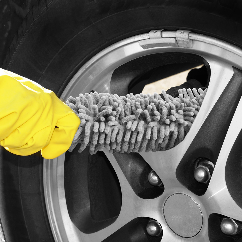 Felgen-Reinigungsbürste Grau Microfaser 34cm – Bild 2
