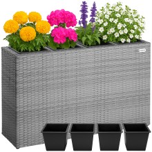 Polyrattan Blumentopf Grau 95x27x60cm Polyrattan Blumentopf Grau 95x27x60cm