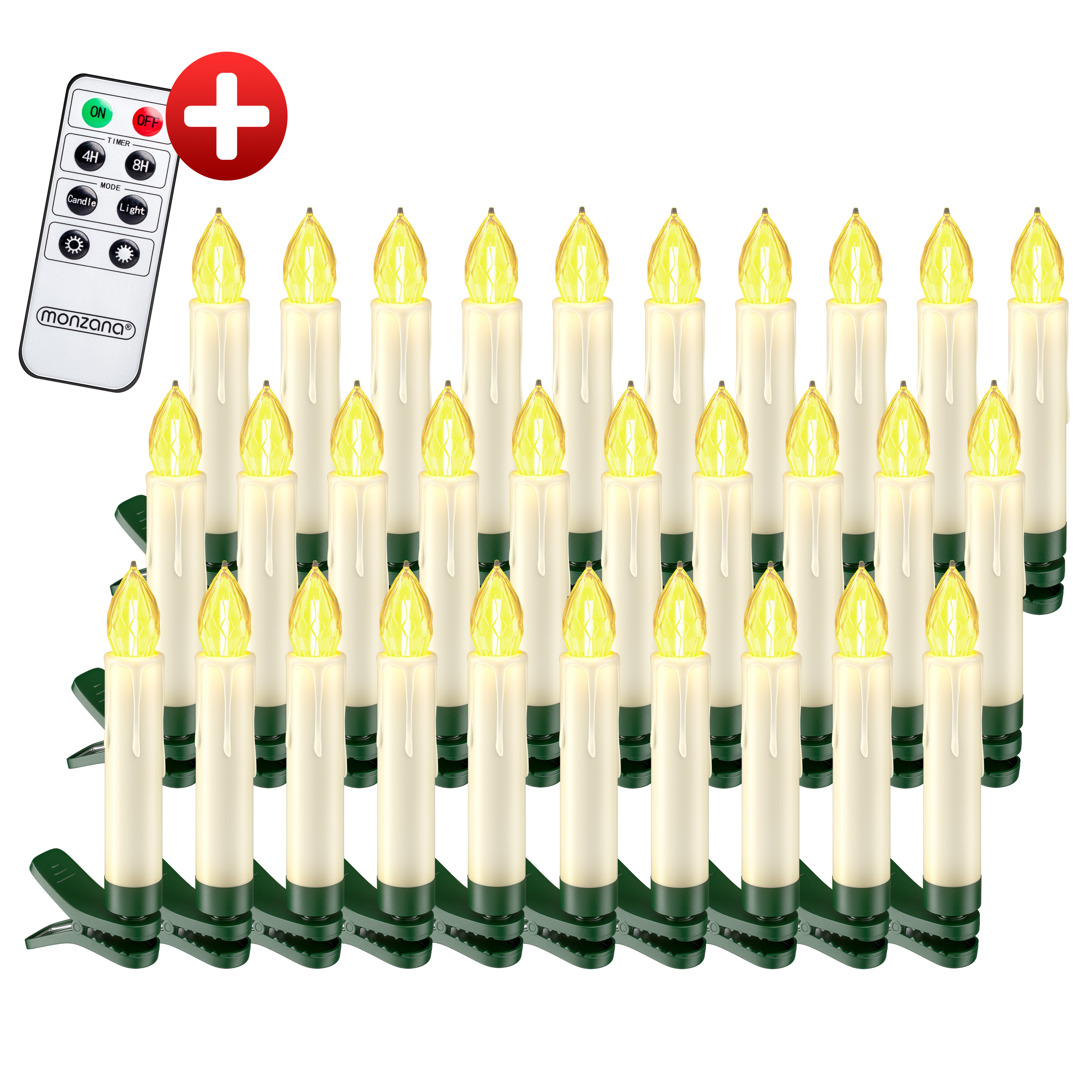 Kabellose Weihnachtsbaumkerzen LED 30er-Set Warmweiß mit Timer & Fernbedienung Kabellose Weihnachtsbaumkerzen LED 30er-Set Warmweiß mit Timer & Fernbedienung