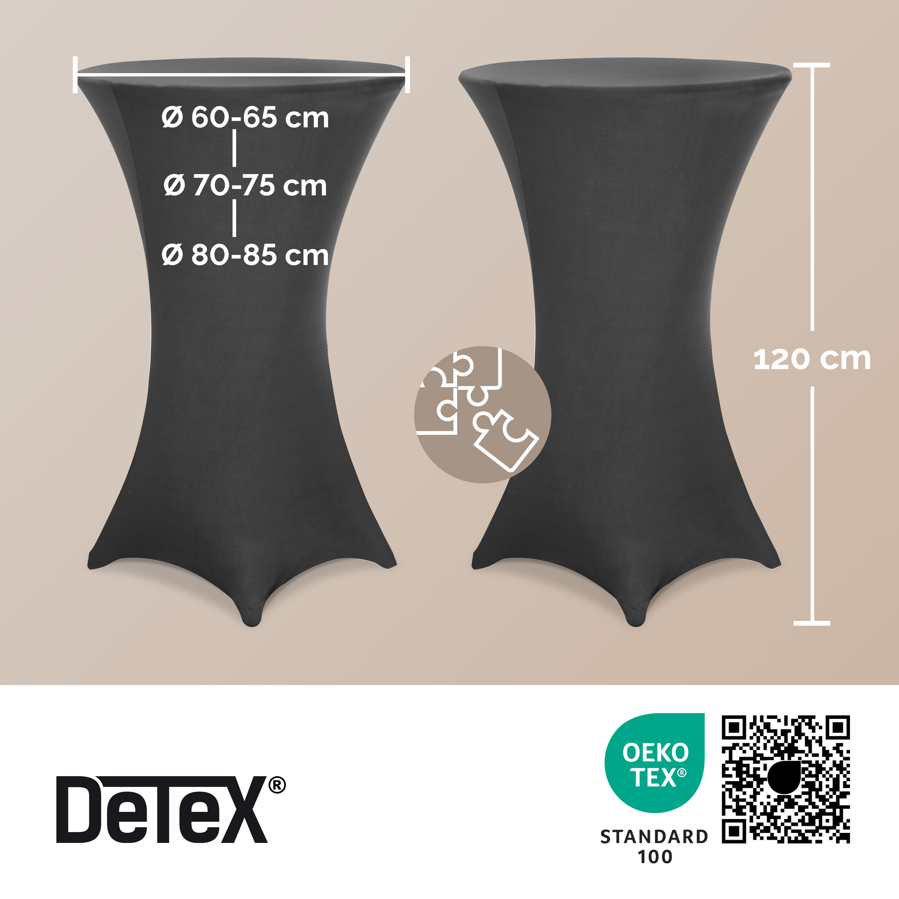 Stehtischhusse Ø70 cm anthrazit – Bild 2