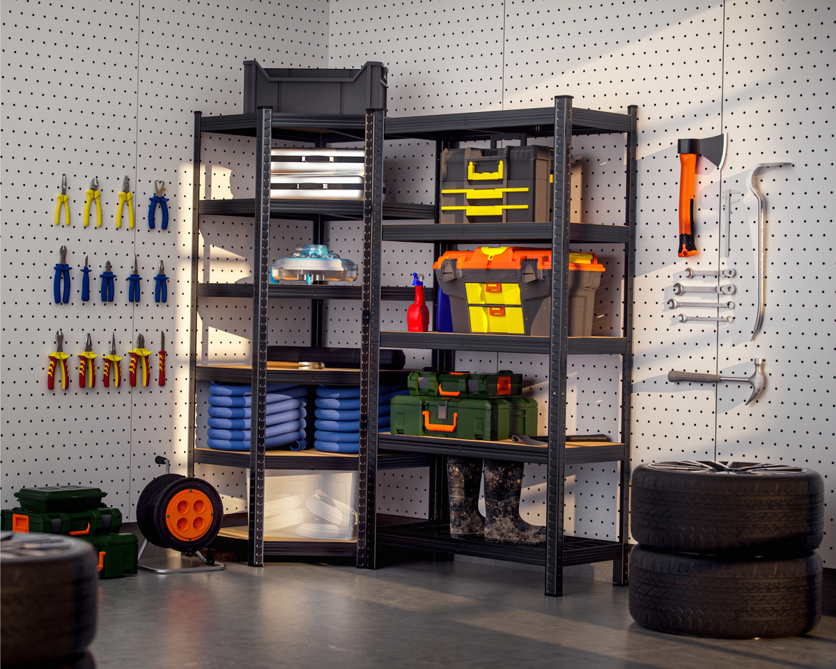 Schwerlasteckregal 180x70x40cm Schwarz 875kg – Bild 2