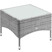 Polyrattan Beistelltisch Grau 58x58x42cm Polyrattan Beistelltisch Grau 58x58x42cm