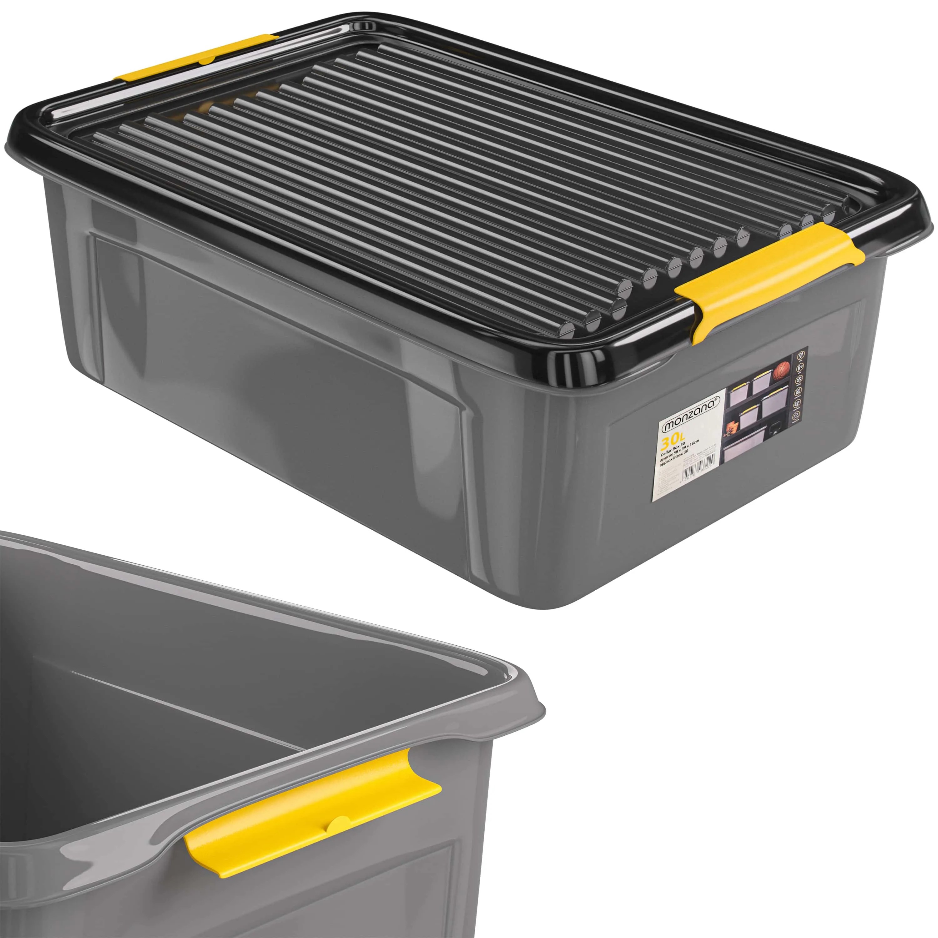 Aufbewahrungsbox Grau/Anthrazit 58x39x16cm stapelbar Aufbewahrungsbox Grau/Anthrazit 58x39x16cm stapelbar