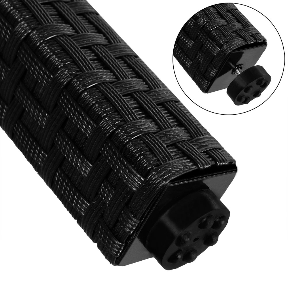 Polyrattan Garten-Sitzgruppe 9-tlg Schwarz – Bild 2