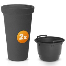 Blumentopf 2er-Set Anthrazit 63x40cm Blumentopf 2er-Set Anthrazit 63x40cm