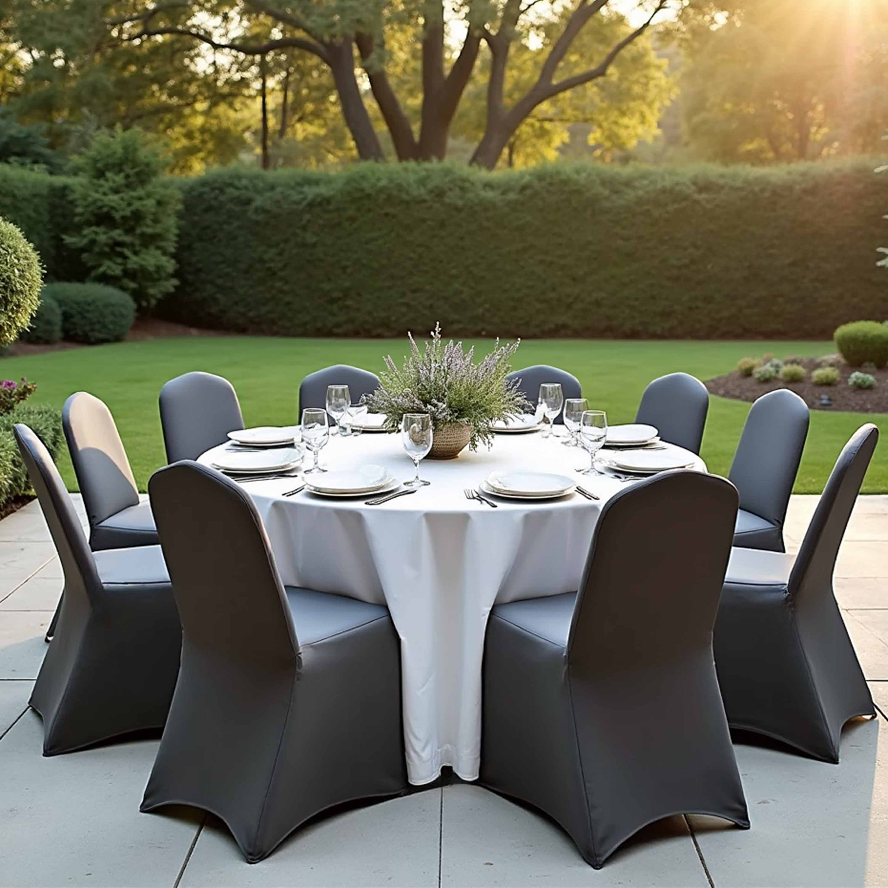 Stuhlhusse 6er-Set Anthrazit OEKO-TEX® – Bild 2