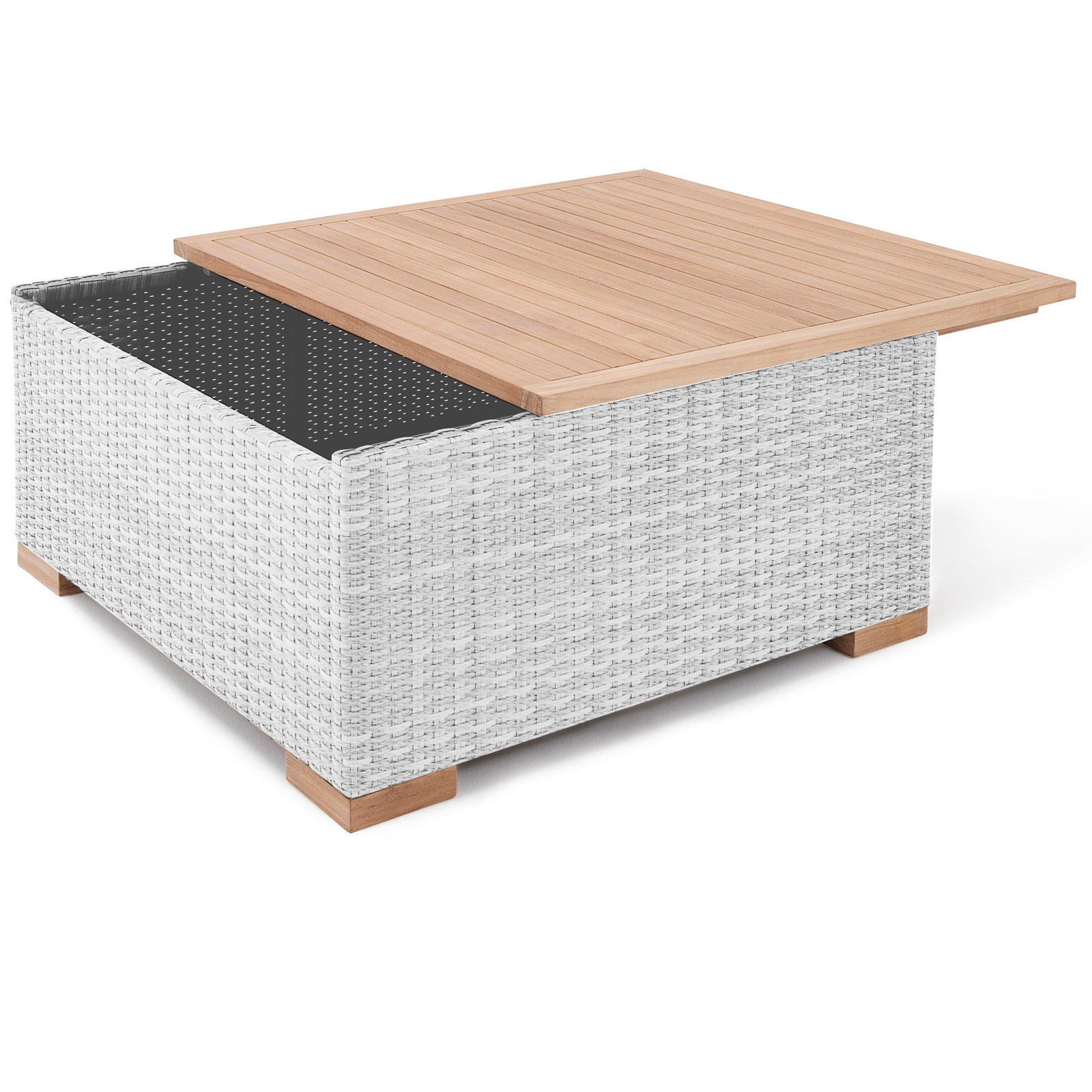 Polyrattan Tisch Havanna Weiß/Grau – Bild 2