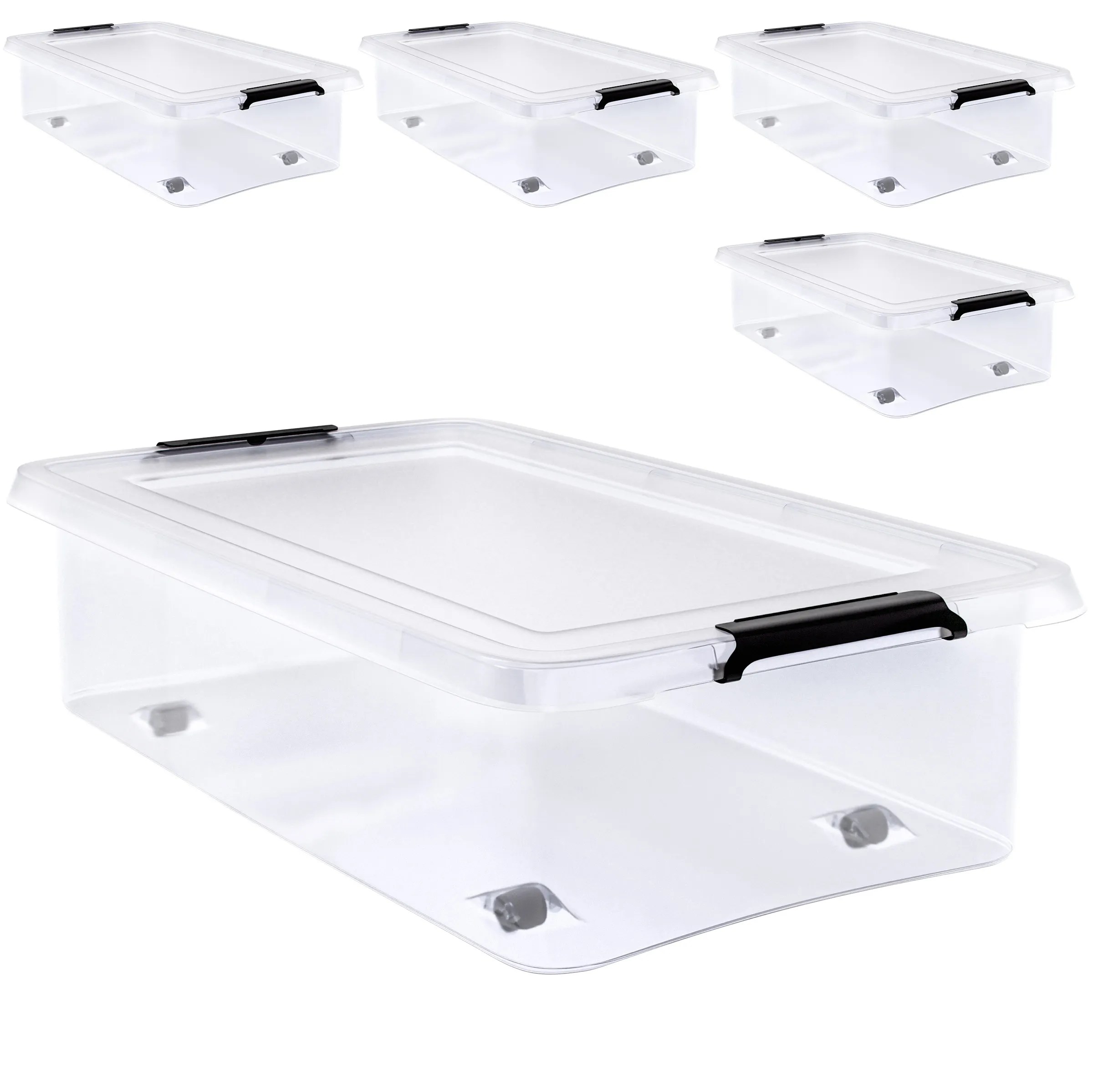 Aufbewahrungsbox 4er-Set Transparent 60x40x17cm 30L Aufbewahrungsbox 4er-Set Transparent 60x40x17cm 30L