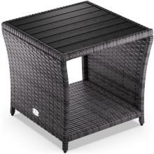 Polyrattan Beistelltisch Vedis Grau 45x45x40cm Polyrattan Beistelltisch Vedis Grau 45x45x40cm