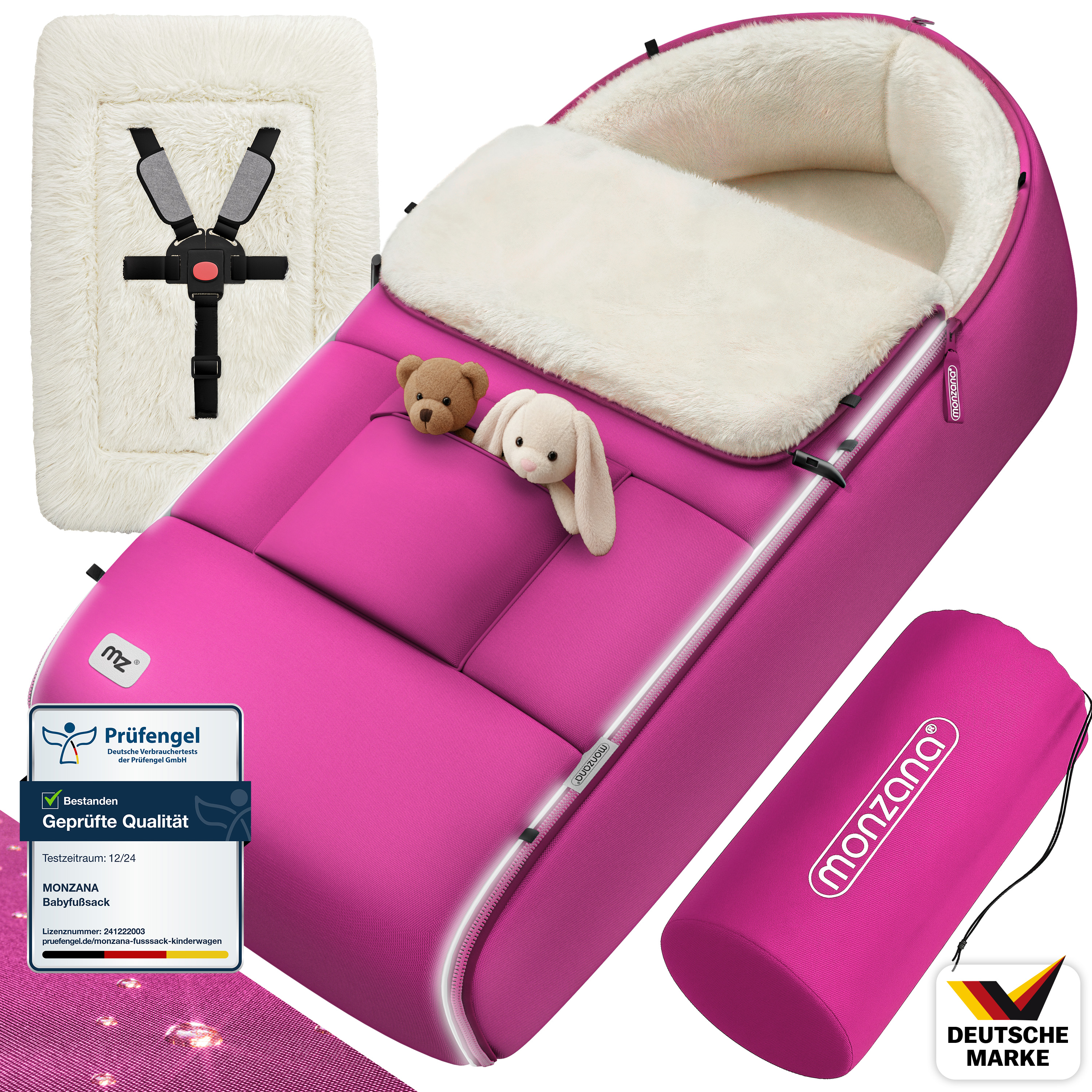 Babyfußsack Pink gefüttert Kinderwagen geeignet – Bild 2