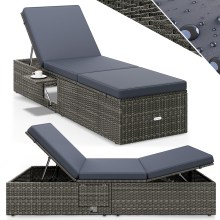 Polyrattan Gartenliege Grau/Anthrazit 200x58x33cm Polyrattan Gartenliege Grau/Anthrazit 200x58x33cm