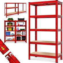 Schwerlastregal Rot 180x90x40cm pulverbeschichtet Tragkraft 875kg Schwerlastregal Rot 180x90x40cm pulverbeschichtet Tragkraft 875kg