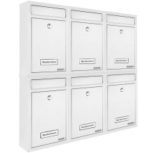 Briefkasten 6er-Set Weiß mit je 2 Schlüsseln Briefkasten 6er-Set Weiß mit je 2 Schlüsseln