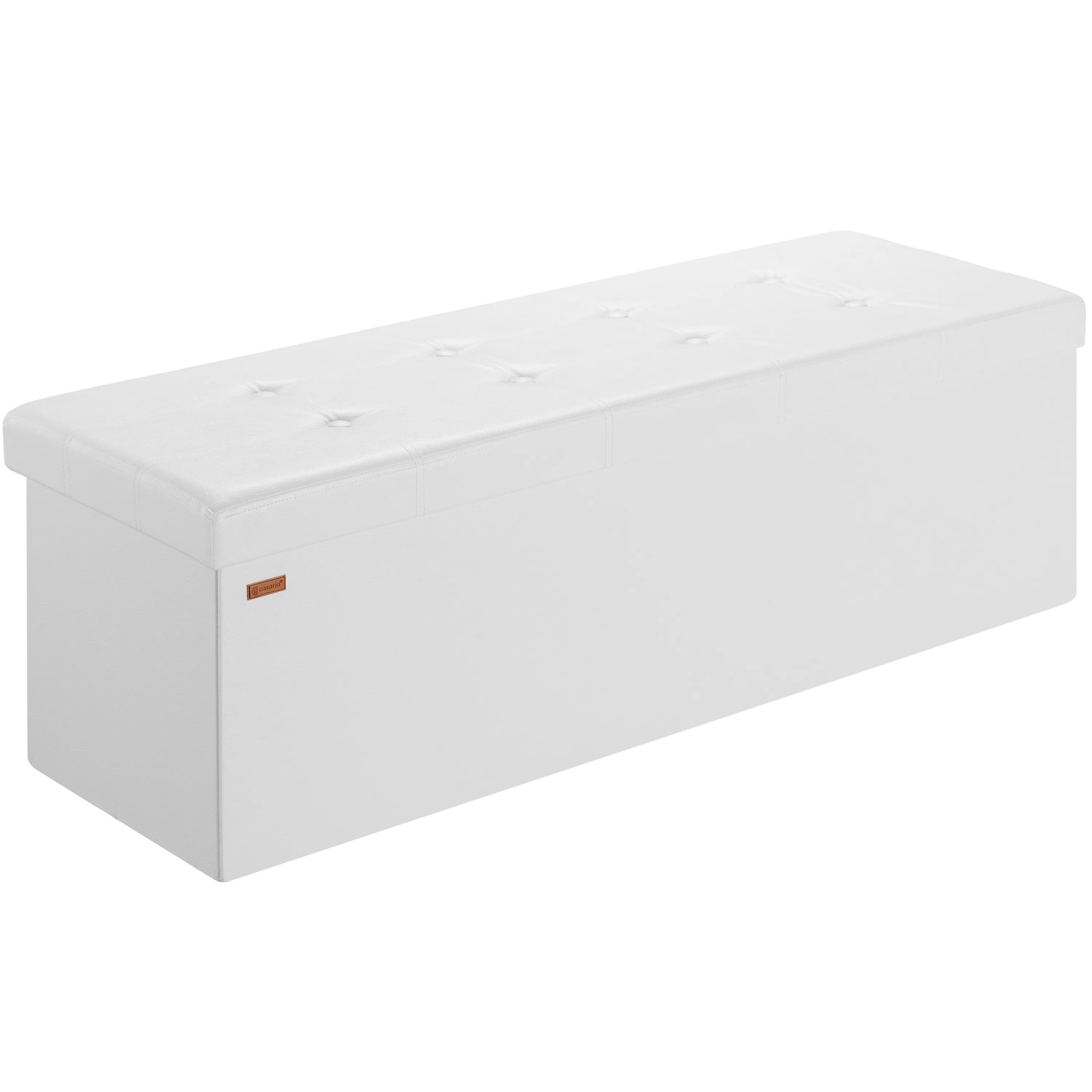 Sitzbank Weiß 115x38x38cm mit Stauraum faltbar Sitzbank Weiß 115x38x38cm mit Stauraum faltbar