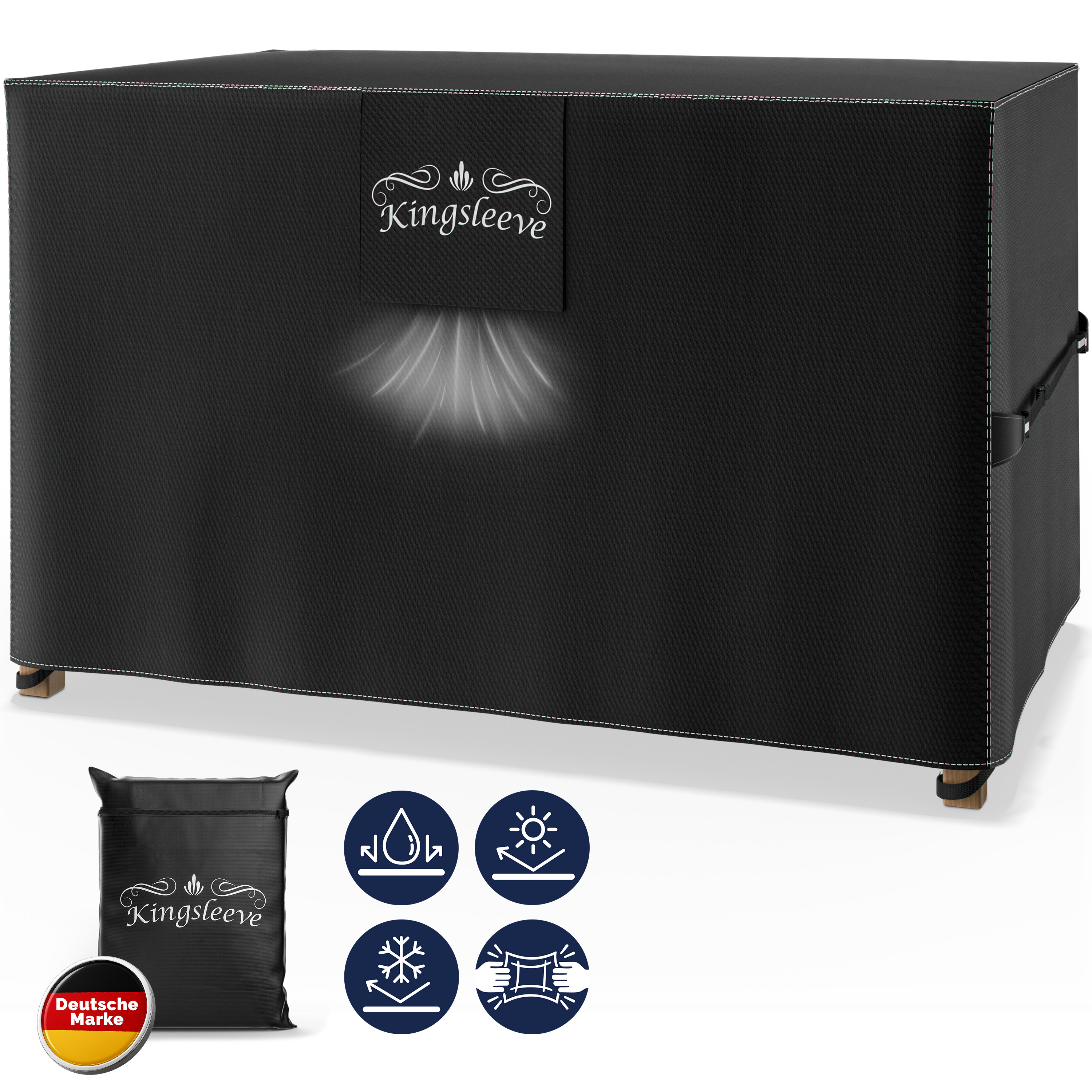 Abdeckplane Sitzgruppe Anthrazit 125x63x74cm 9100mm Wassersäule – Bild 2