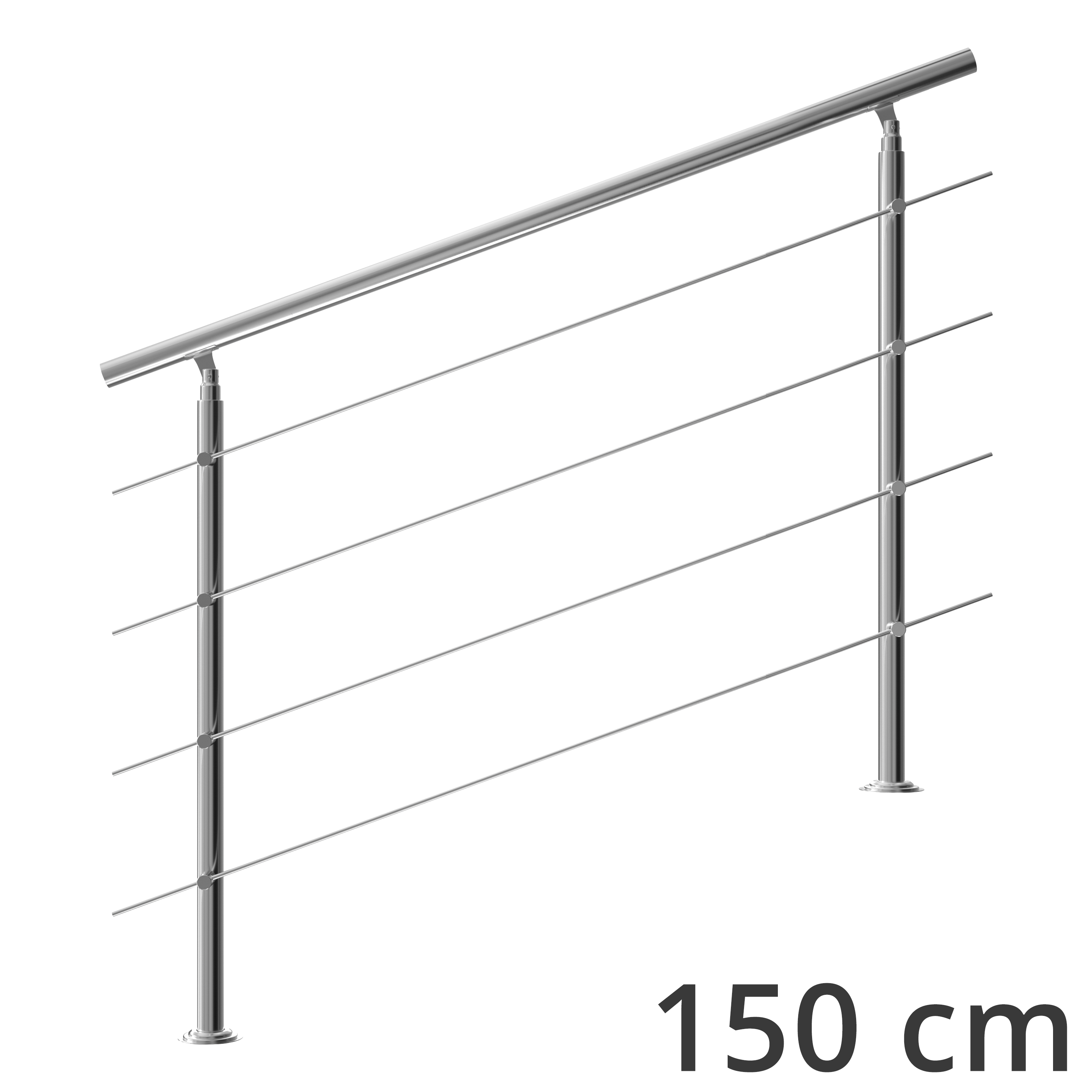 Treppengeländer Edelstahl 150cm 4 Streben – Bild 2