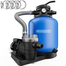Sandfilteranlage Pool 13200 L/h mit Vorfilter 7-Wege Ventil XXL Tank Sandfilteranlage Pool 13200 L/h mit Vorfilter 7-Wege Ventil XXL Tank