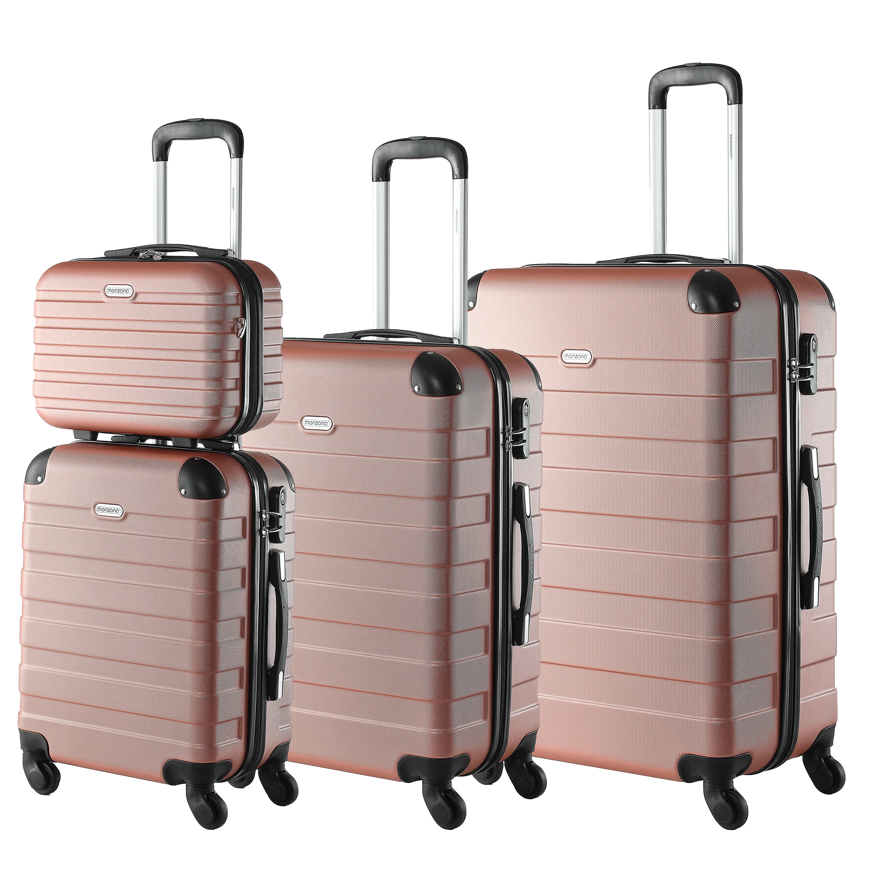 Hartschalenkofferset Essential + Beautycase 4-tlg Rose Hartschalenkofferset Essential + Beautycase 4-tlg Rose