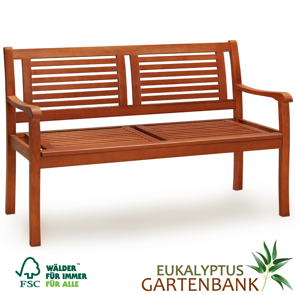 Gartenbank Eukalyptusholz 120x56x88cm FSC®-zertifiziert – Bild 2