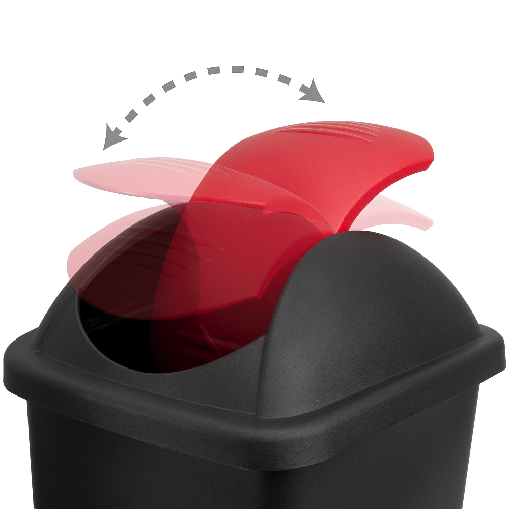 Mülleimer Schwarz/Rot Kunststoff 60L – Bild 2