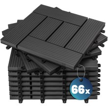 WPC Fliesen 66er-Set Mosaik Anthrazit - 30x30cm WPC Fliesen 66er-Set Mosaik Anthrazit - 30x30cm