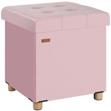 Sitzhocker Rosa Samt 42x38x38cm faltbar Sitzhocker Rosa Samt 42x38x38cm faltbar
