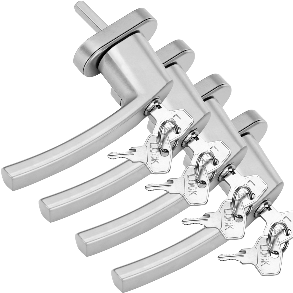 Fenstergriff 4er-Set Silber abschließbar – Bild 2