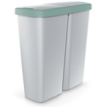 Mülleimer Duo Grau/Grün 50L 55x25x57cm Mülleimer Duo Grau/Grün 50L 55x25x57cm