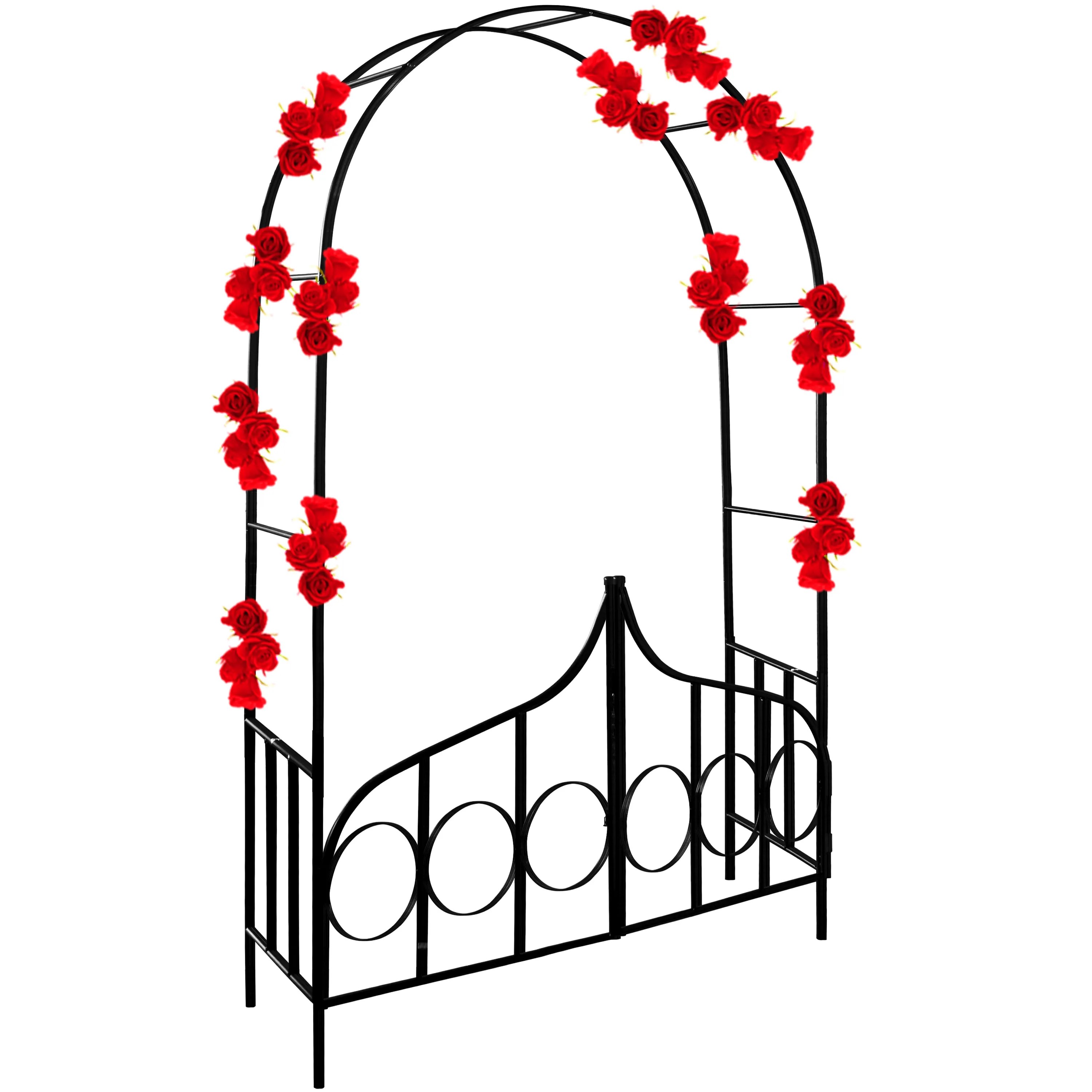 Rosenbogen Schwarz Metall 240x140x40cm – Bild 2