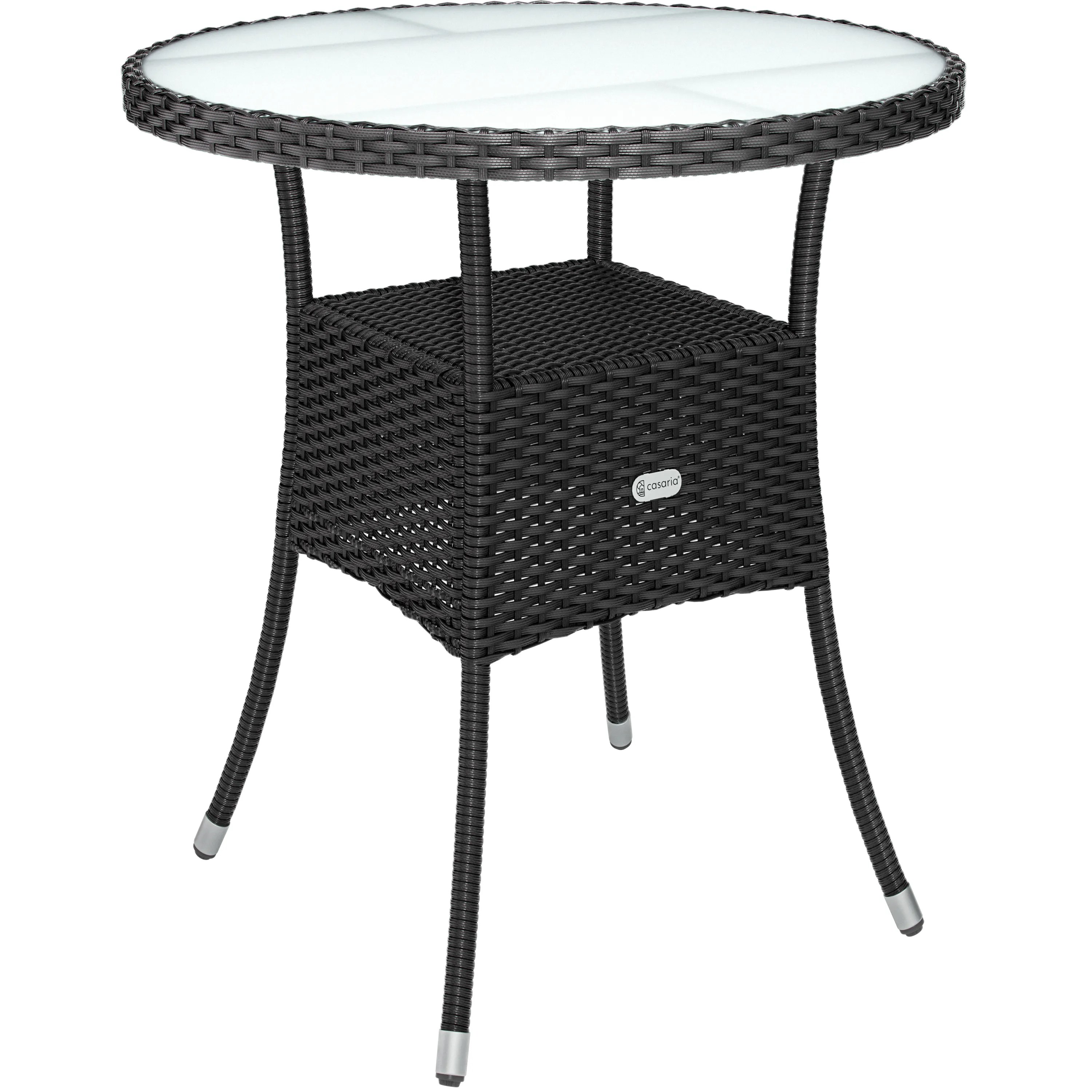 Polyrattan-Tisch Schwarz rund Ø60cm Polyrattan-Tisch Schwarz rund Ø60cm