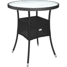 Polyrattan-Tisch Schwarz rund Ø60cm Polyrattan-Tisch Schwarz rund Ø60cm