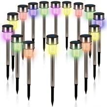 LED Solarleuchte 16er-Set Edelstahl Multicolor LED Solarleuchte 16er-Set Edelstahl Multicolor