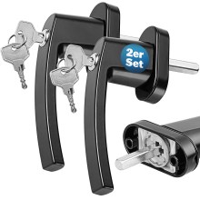 Fenstergriff 2er-Set Schwarz abschließbar Fenstergriff 2er-Set Schwarz abschließbar