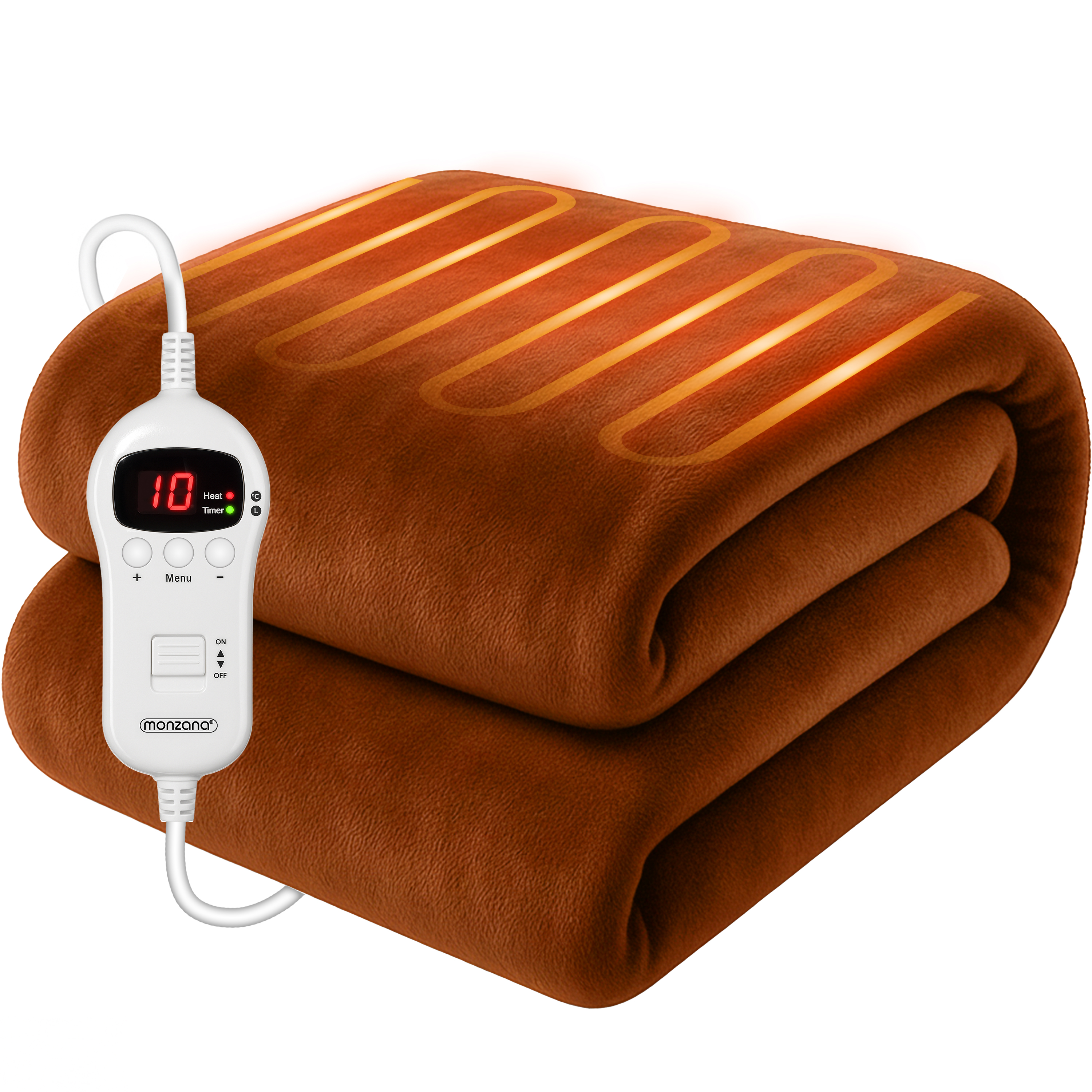 Heizdecke Braun Coral Fleece 180x130cm – Bild 2