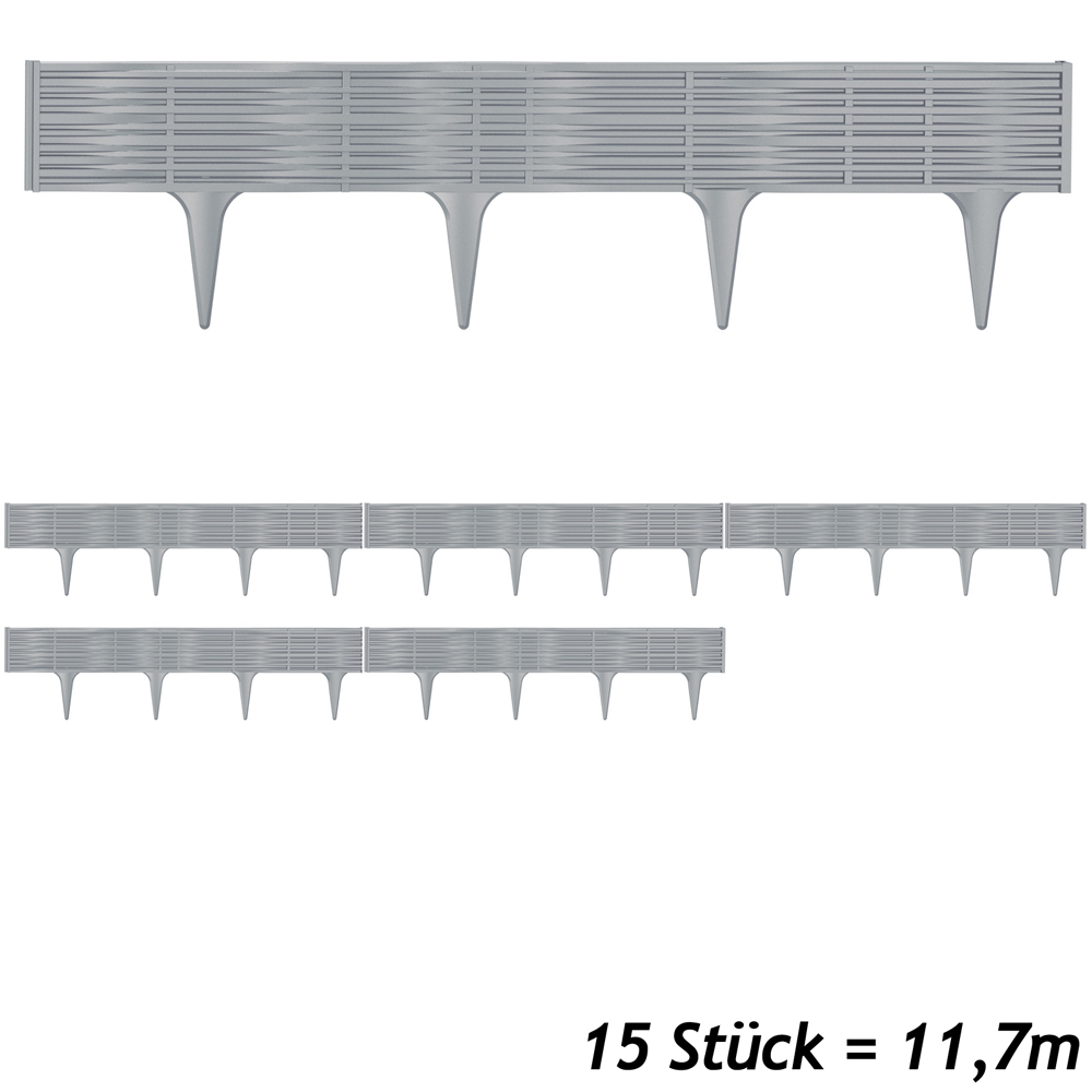 Beeteinfassung 3er-Set Grau 11,7m – Bild 2