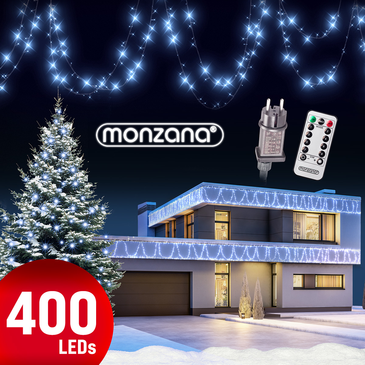 Lichterkette Weihnachten Kaltweiß 40m Fernbedienung – Bild 2