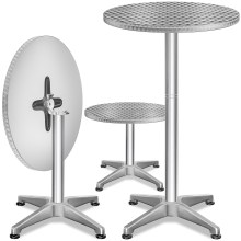 Stehtisch 2er-Set Silber Alu Ø60cm klappbar, höhenverstellbar Stehtisch 2er-Set Silber Alu Ø60cm klappbar, höhenverstellbar
