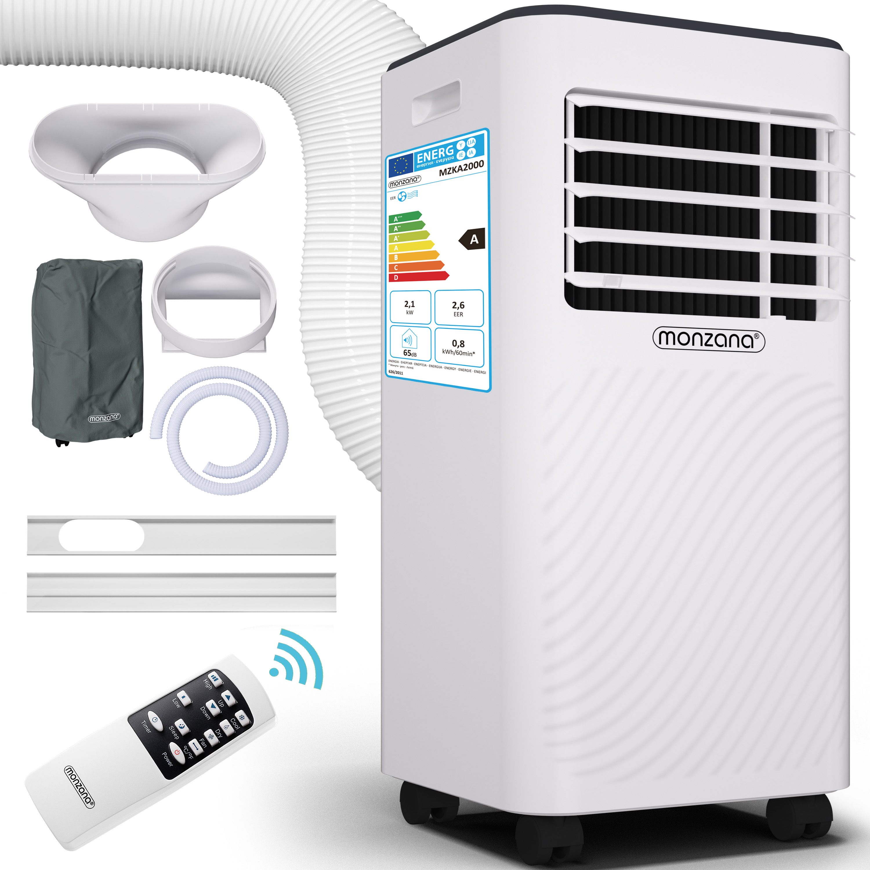 Mobile Klimaanlage MZKA2000 Weiß inkl Fernbedienung – Bild 2