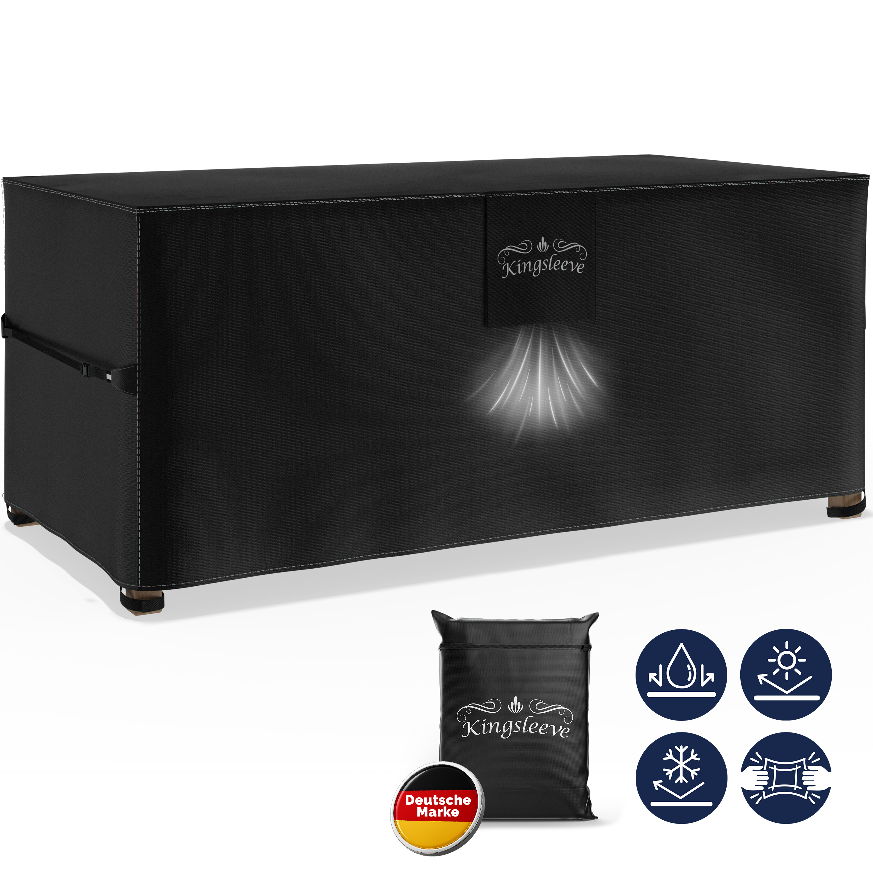 Abdeckplane Bierzeltgarnitur Anthrazit 180x90x74cm 8000mm Wassersäule – Bild 2