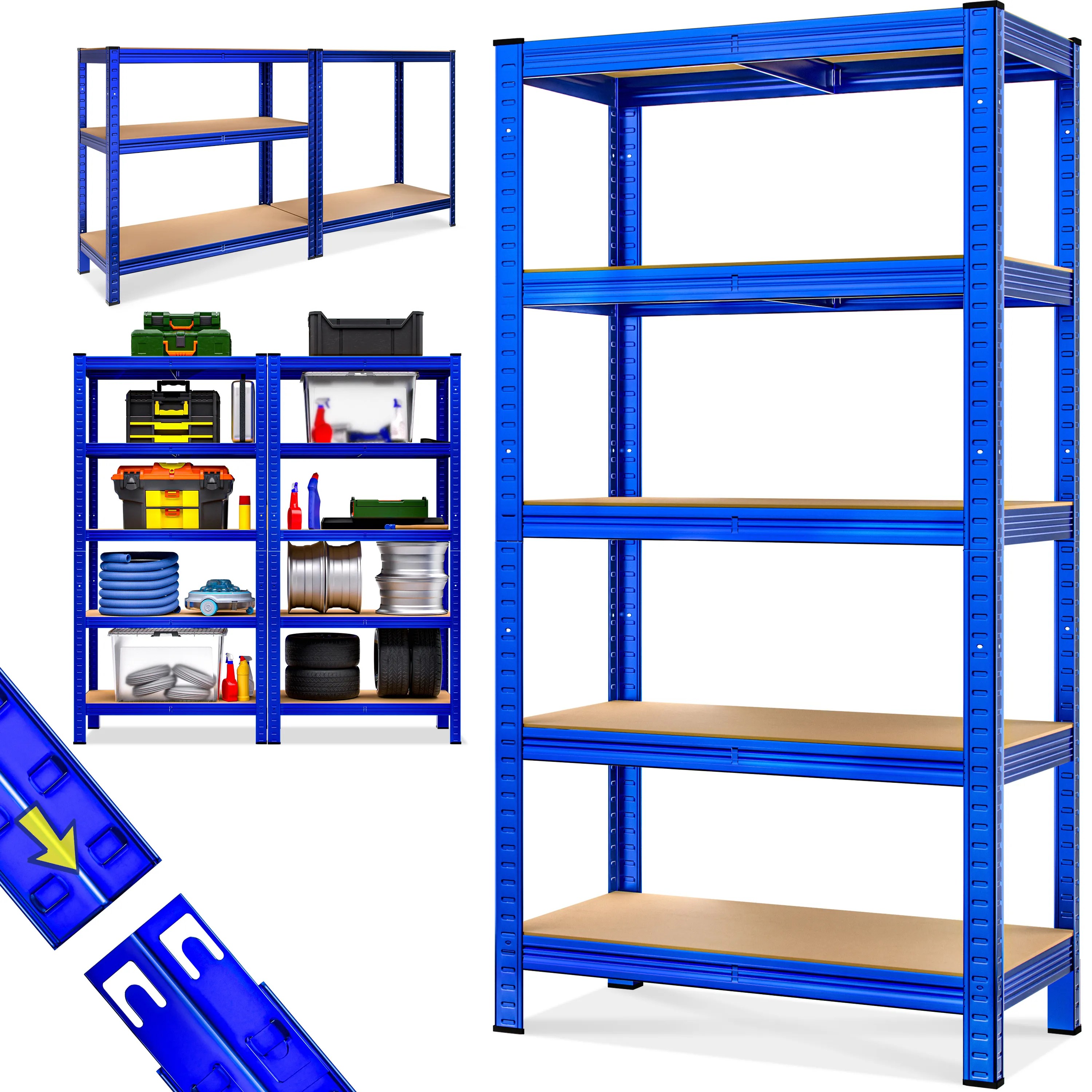 Schwerlastregal Blau 180x90x40cm pulverbeschichtet Tragkraft 875kg Schwerlastregal Blau 180x90x40cm pulverbeschichtet Tragkraft 875kg