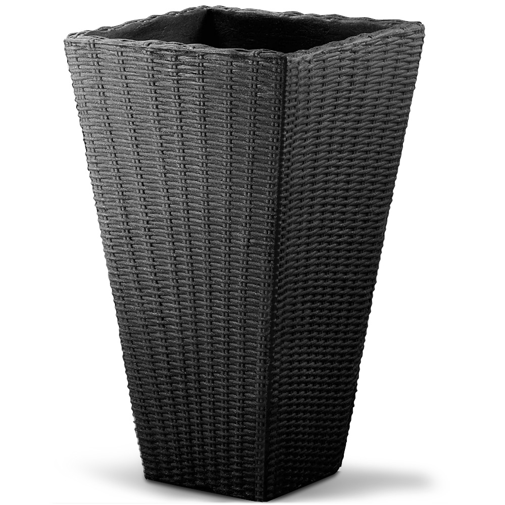 Blumentopf Anthrazit Polyrattan-Optik 70x40x40cm Blumentopf Anthrazit Polyrattan-Optik 70x40x40cm